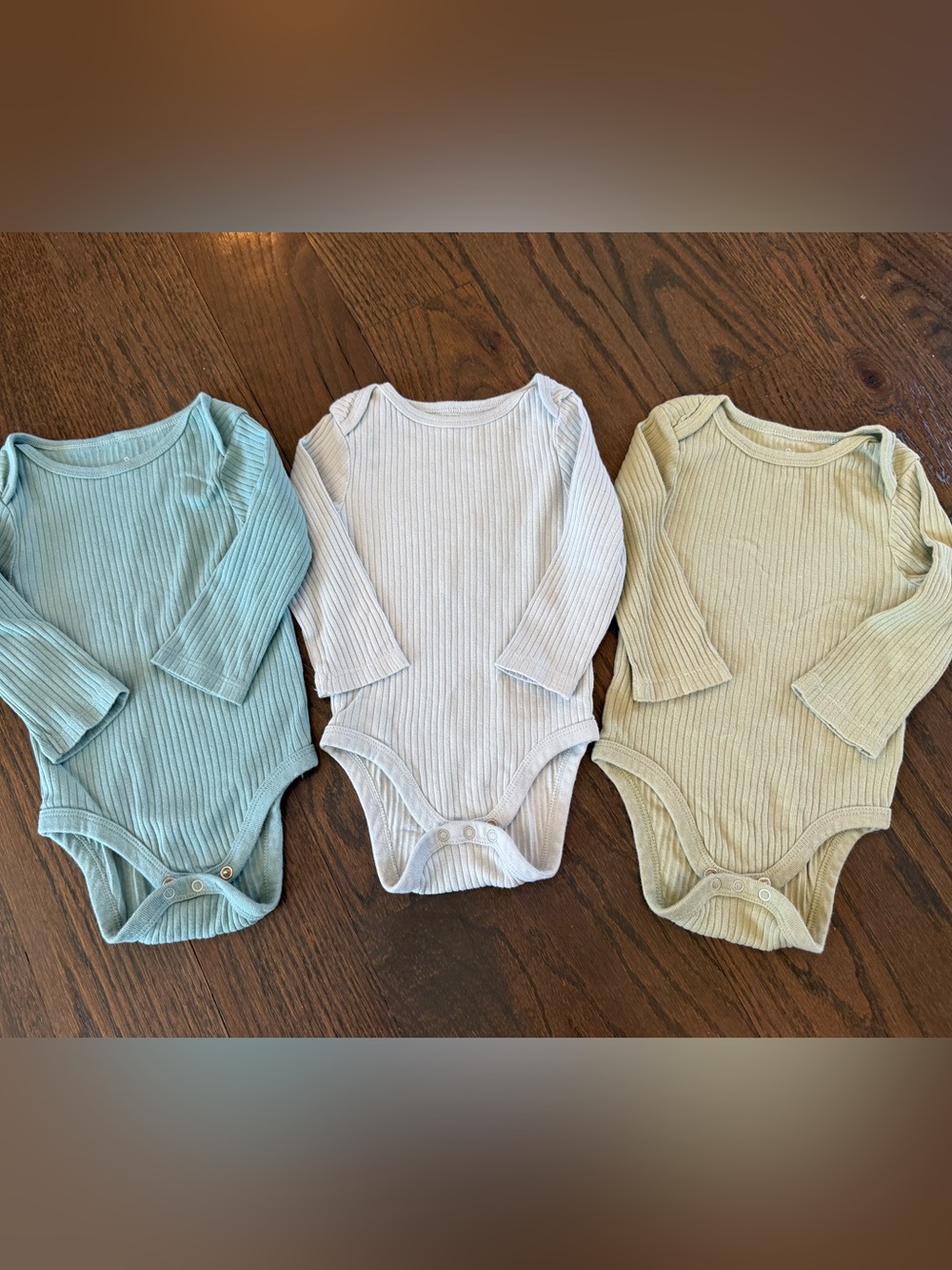 6-9 Month Cloud Island Ribbed Long Sleeve Bodysuits